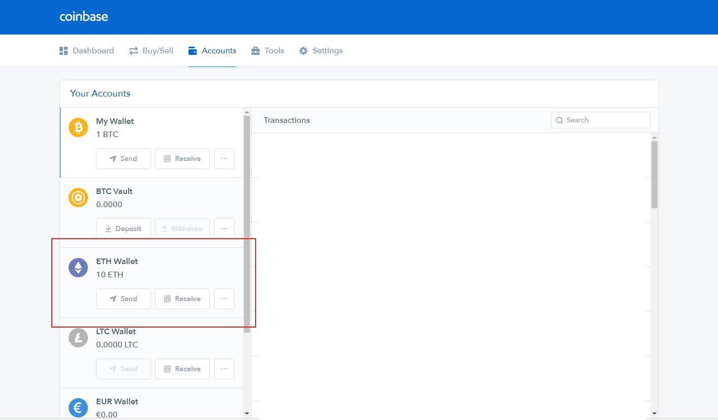 transfer ethereum from coinbase to binance