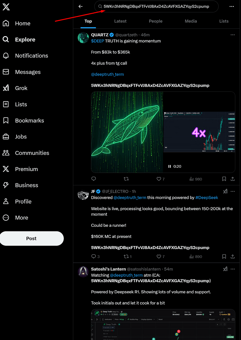 check twitter (x) crypto influencers and communities